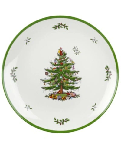 Spode Christmas Tree Round Melamine Platter In Green