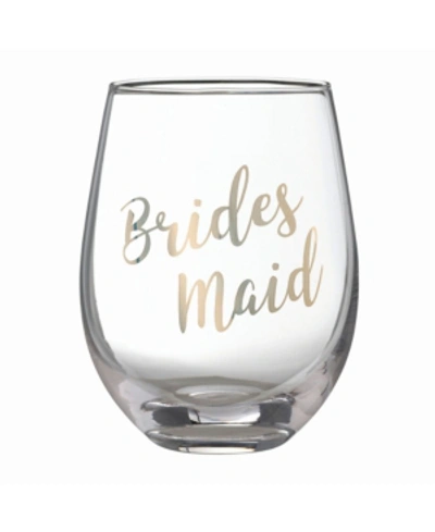 Shop Lillian Rose Gold "bridesmaid" Stemless Wine Glass In Clear