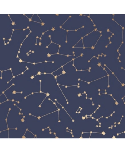 Shop Tempaper Constellations Peel And Stick Wallpaper In Navy