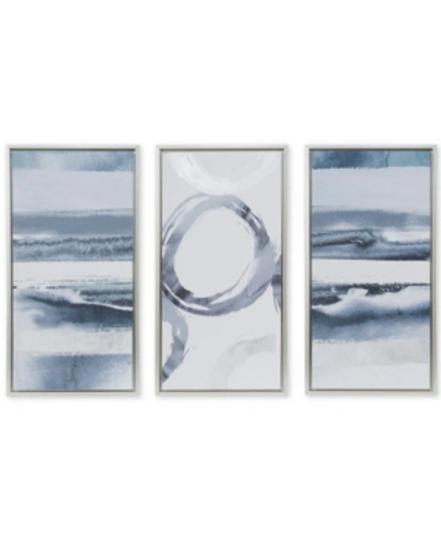 Shop Jla Home Grey Surrounding 3-pc. Framed Gel-coated Canvas Print Set With Silver-tone Foil
