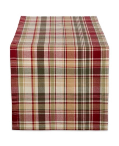 Shop Design Imports Give Thanks Plaid Table Runner In Brown