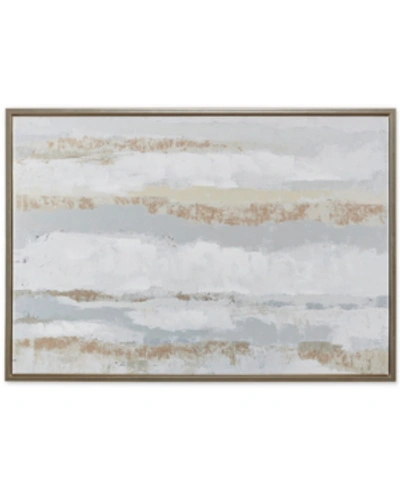 Shop Jla Home Strato Hand Embellishment Framed Canvas Print With Gold-tone Foil In Natural