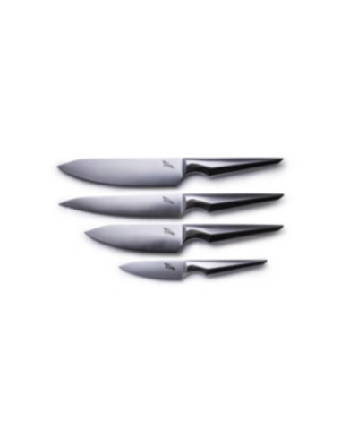 Shop Edge Of Belgravia Arondight 4 Piece Knife Set In Stainless Steel