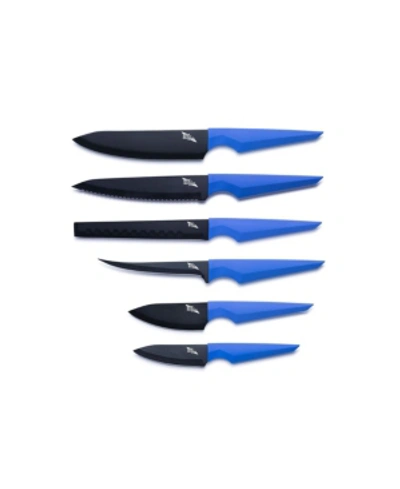 Shop Edge Of Belgravia Precision 6pc Knife Set In Blue