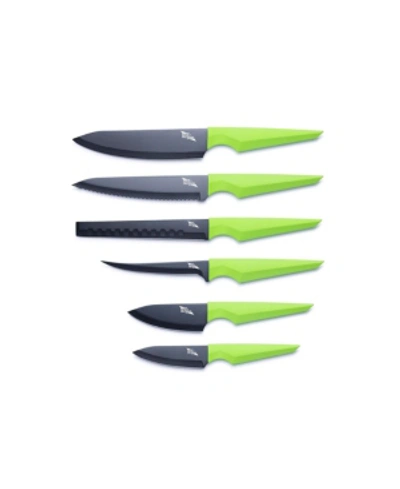 Shop Edge Of Belgravia Precision 6pc Knife Set In Lime Green