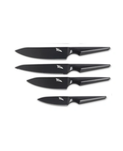 Shop Edge Of Belgravia Galatine 4 Piece Knife Set In Black
