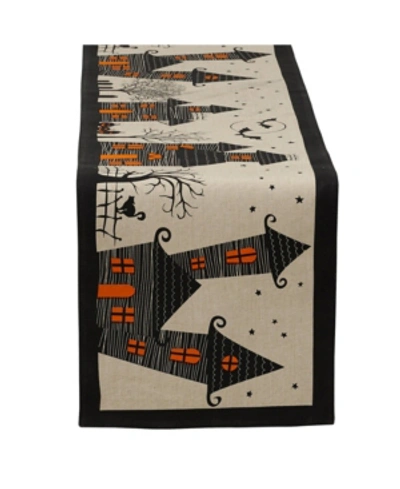 Design Imports Haunted House Table Runner In Black