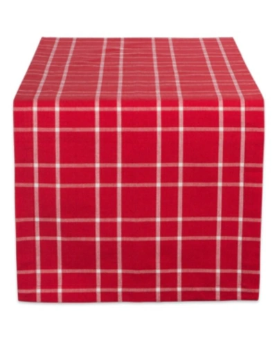Shop Design Imports Holly Berry Plaid Table Runner In Red