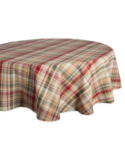 Design Imports Give Thanks Plaid Tablecloth In Brown