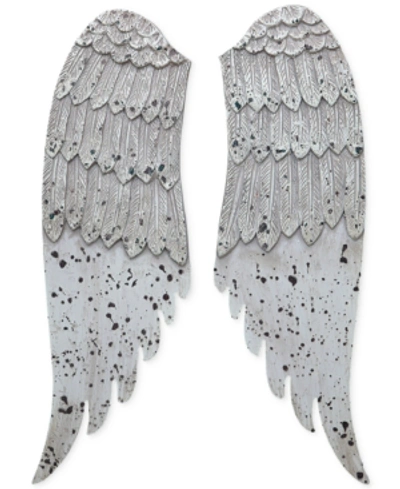 Shop 3r Studio Wood Small Angel Wings With Distressed Finish, Gray In White