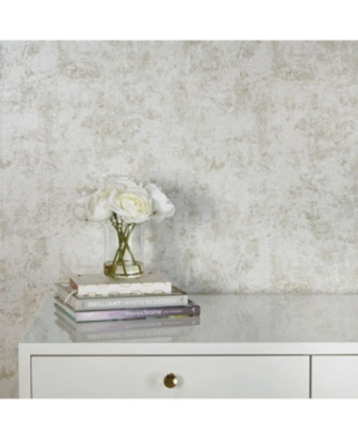 Shop Tempaper Distressed Gold Leaf Peel And Stick Wallpaper In Pearl