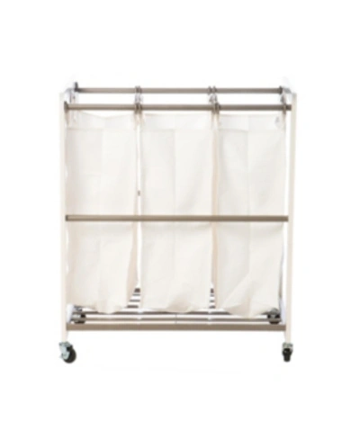 Shop Trinity 3 Bag Laundry Cart In White
