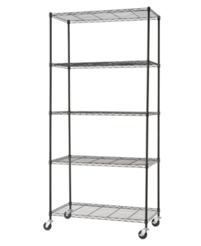 Shop Trinity Basics 5-tier Wire Shelving Rack With Nsf Includes Wheels In Black