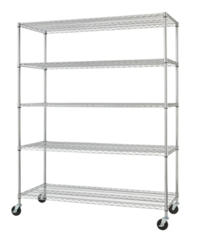 Shop Trinity Basics Ecostorage 5-tier Wire Shelving Rack With Nsf Includes Wheels In Chrome