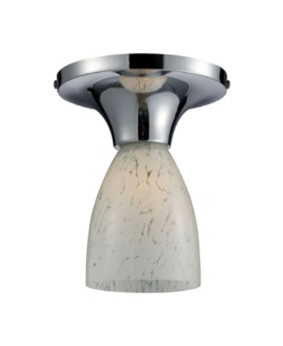 Elk Lighting Celina 1-light Semi-flush In Polished Chrome And Snow White Glass In Chrome