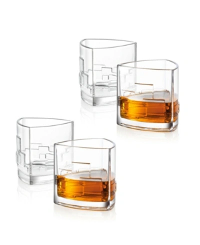 Shop Joyjolt Revere Triangle Whiskey Glasses, Set Of 4 In Clear