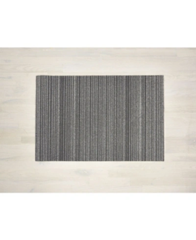 Chilewich Skinny Stripe Shag Mat 18" X 28" In Shadow