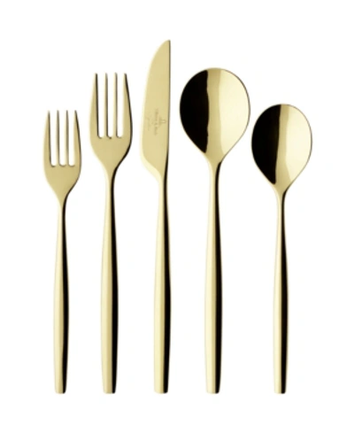 Shop Villeroy & Boch Metro Chic Dor Flatware 5 Piece Place Setting In Gold