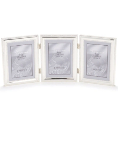 Lawrence Frames 510745t Silver Plated Double Bead Hinged Triple Picture Frame In Silver