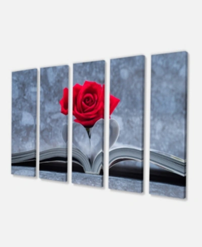 Shop Design Art Designart Red Rose Inside The Book Floral Art Canvas Print
