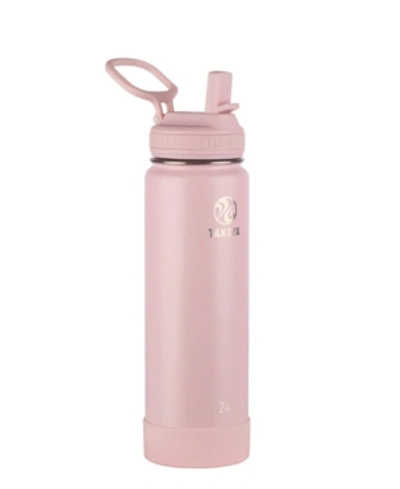 Shop Takeya Actives 24 oz Insulated Stainless Steel Water Bottle With Straw Lid In Blush