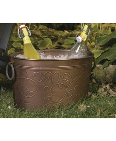 Shop St. Croix Kindwer Antiqued Vine Oval Tub 19" X 12" In Copper