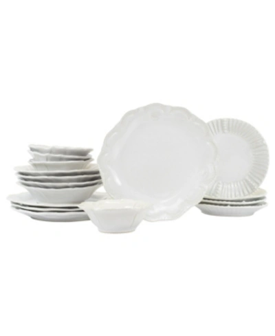 Vietri Incanto Stone Assorted 16-pc Dinnerware Set, Service For 4 In White