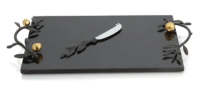 Shop Michael Aram Pomegranate Cheese Board W/knife In Black