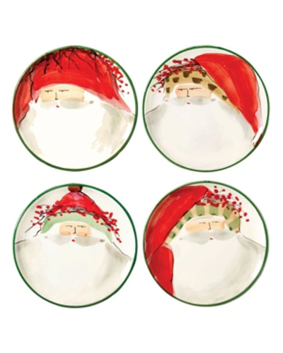 Shop Vietri Old St. Nick Assorted Canape Plates - Set Of 4 In Red
