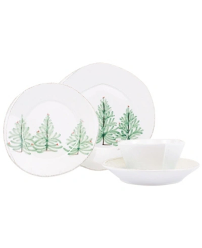 Vietri Lastra Holiday Four-piece Place Setting In Handpainted