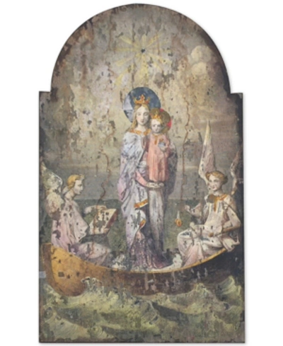 Shop 3r Studio Wood Wall Decor With Vintage-like Mary And Angels Image, Multicolor In Gray