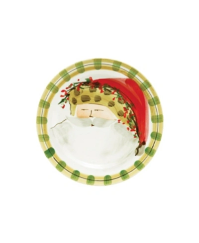 Vietri Old St. Nick Striped Hat Dinner Plate In Brown