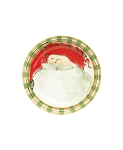 Vietri Old St. Nick Striped Hat Dinner Plate In Red
