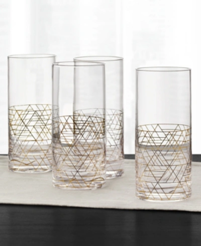 Shop Hotel Collection Gold Decal Highball Glasses, Set Of 4, Created For Macy's