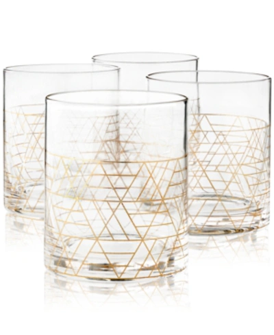 Shop Hotel Collection Gold Decal Double Old-fashioned Glasses, Set Of 4, Created For Macy's