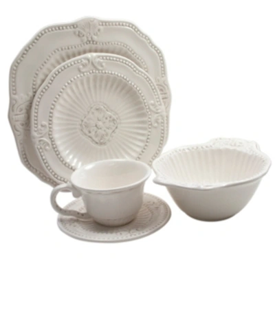 Shop Jay Imports Baroque 20 Pc Dinnerware Set, Service For 4 In White
