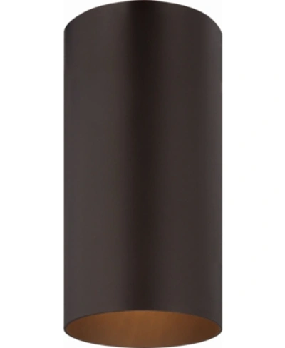 Volume Lighting 1-light Flush Mount Cylinder Ceiling Fixture In Bronze