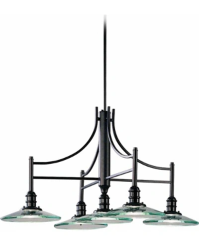 Shop Volume Lighting Edo 5-light Kitchen Island Downrod Pendant Chandelier In Black