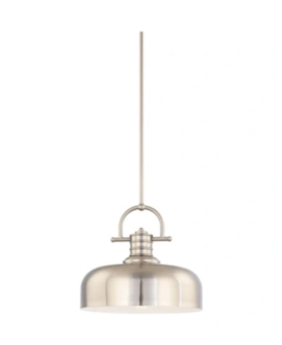 Shop Volume Lighting 1-light Integrated Led Downrod Bowl Pendant In Silver