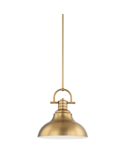 Shop Volume Lighting 1-light Integrated Led Downrod Pendant In Brass