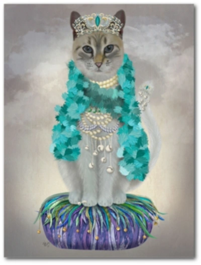 Shop Courtside Market Grey Cat With Bells Full Gallery-wrapped Canvas Wall Art In Multi