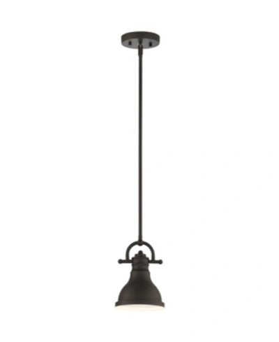 Shop Volume Lighting 1-light Integrated Led Mini Downrod Pendant In Bronze