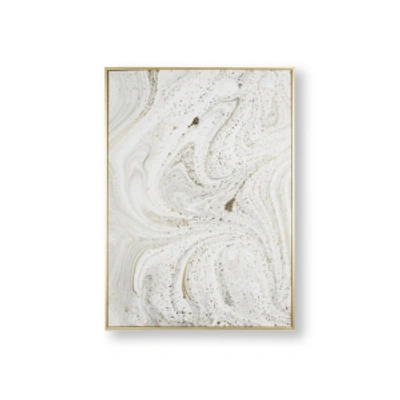 Shop Graham & Brown Marble Luxe Framed Canvas Wall Art In Light Grey/gold