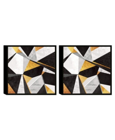 Shop Chic Home Decor Geo France 2 Piece Framed Canvas Wall Art Geometric -23" X 46" In Open Misce