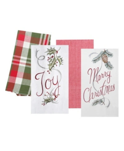 Shop C & F Home Merry And Joy Kitchen Towel, Set Of 4 In White