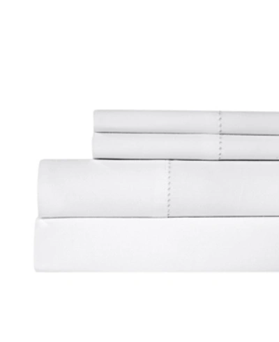Shop Aspire Linens Hemstitch 100% Cotton 400 Thread Count 4 Pc. Sheet Set, Queen Bedding In White