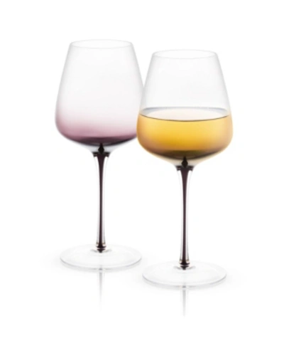 Shop Joyjolt Black Swan White Wine Glasses, Set Of 2 In Clear