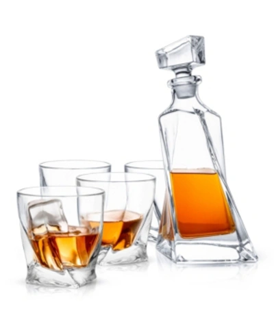 Shop Joyjolt Atlas Whiskey Decanter Set Of 5 In Clear