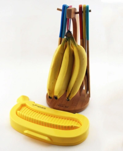 Shop Berghoff Cooknco Bamboo Banana Hanger & Cutter Set In Multi