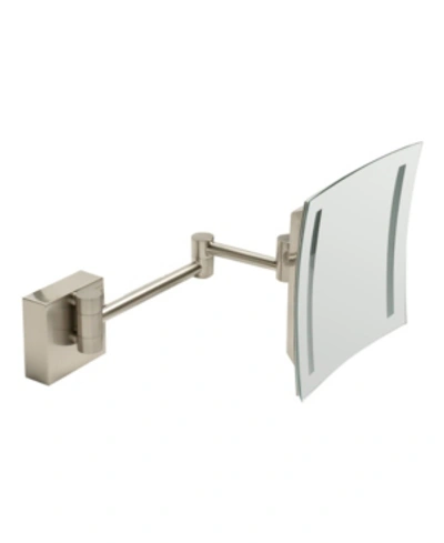 Shop Alfi Brand Brushed Nickel Wall Mount Square 5x Magnifying Cosmetic Mirror With Light Bedding In Chrome